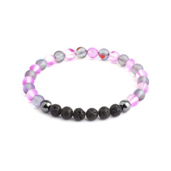 Glow Glass (Grey And Pink) Anxiety Bracelet