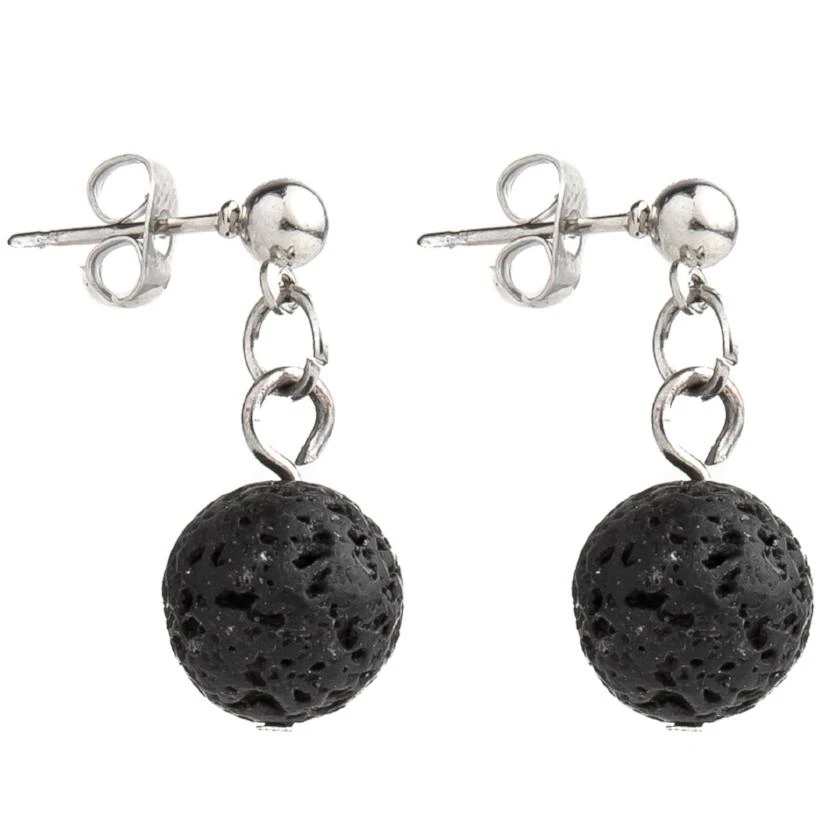 Single Lava Stone Diffuser Anxiety Earrings
