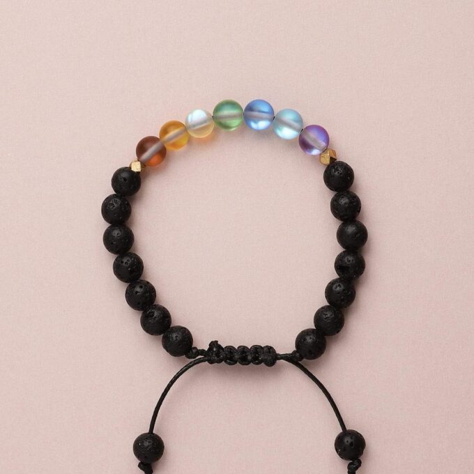 Glow Glass Chakra Kids Adjustable Anxiety Bracelet - Image 3