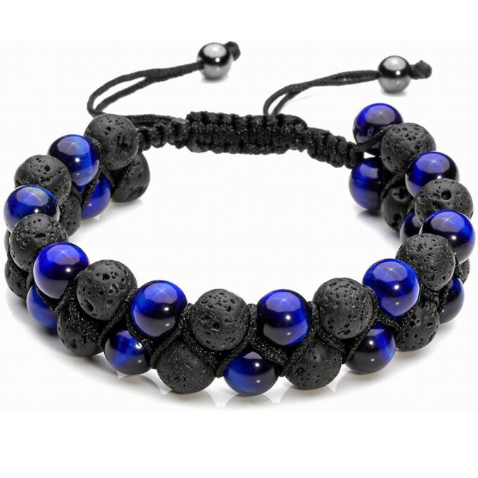 Lava Rock Stone Anxiety  Bracelet - Blue tigers eye - Image 4