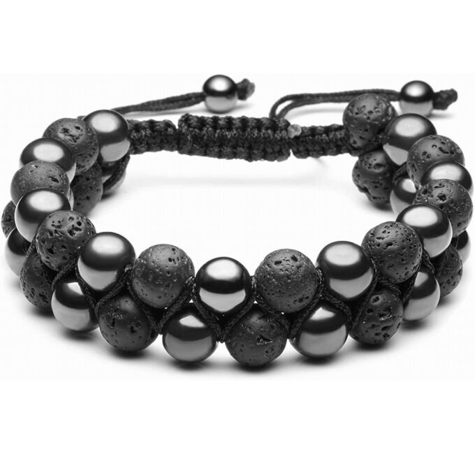 Lava Rock Stone Anxiety  Bracelet- Hematite - Image 6