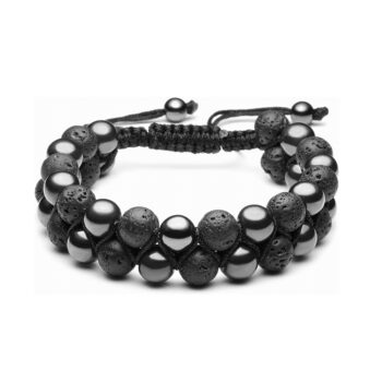 Lava Rock Stone Anxiety  Bracelet- Hematite
