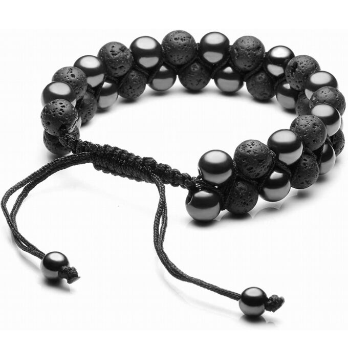 Lava Rock Stone Anxiety  Bracelet- Hematite - Image 2
