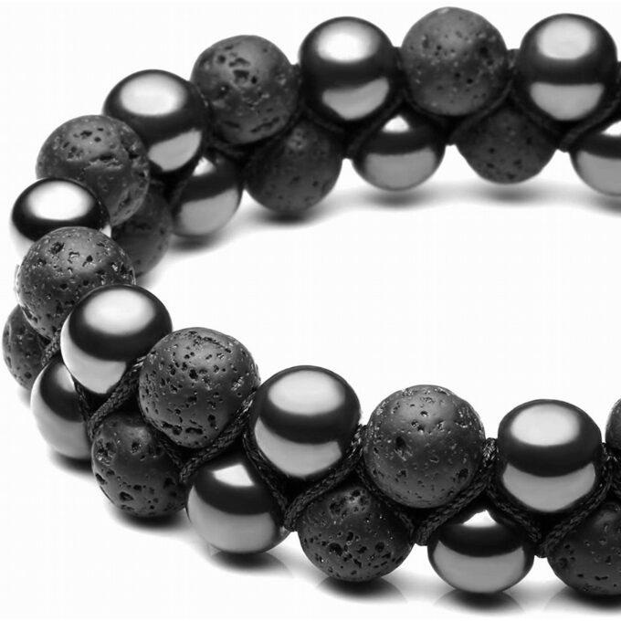Lava Rock Stone Anxiety  Bracelet- Hematite - Image 3