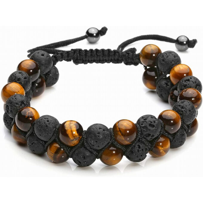 Lava Rock Stone Anxiety  Bracelet-Tigers Eye - Image 7