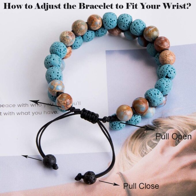 Lava Stone Anxiety Bracelet- Blue - Image 2