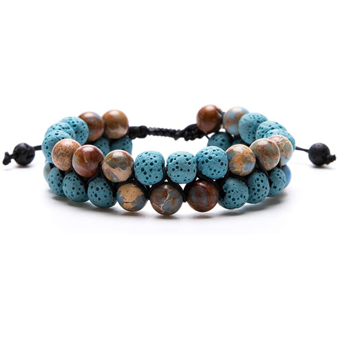 Lava Stone Anxiety Bracelet- Blue - Image 7