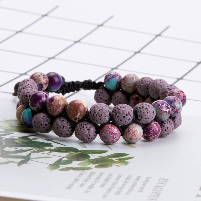 Lava Stone  Anxiety Bracelet - Purple - Image 5