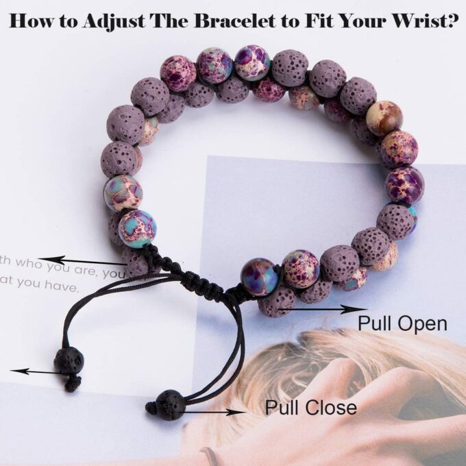 Lava Stone  Anxiety Bracelet - Purple - Image 2