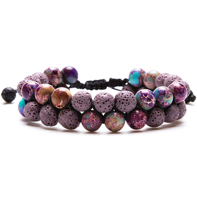 Lava Stone  Anxiety Bracelet - Purple - Image 7
