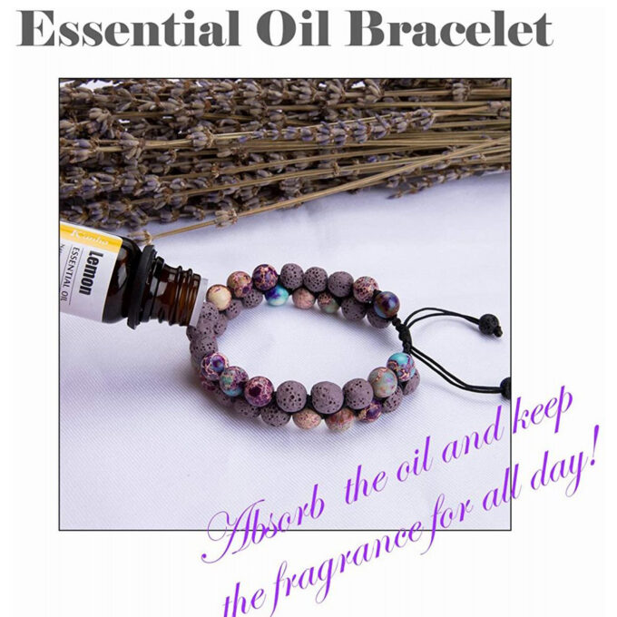 Lava Stone  Anxiety Bracelet - Purple - Image 3