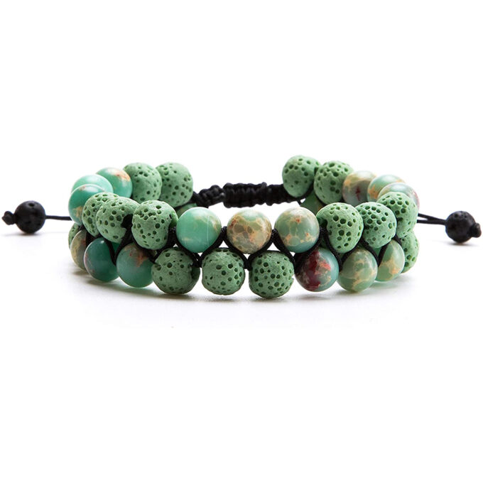Lava Stone Anxiety Bracelet - green - Image 6