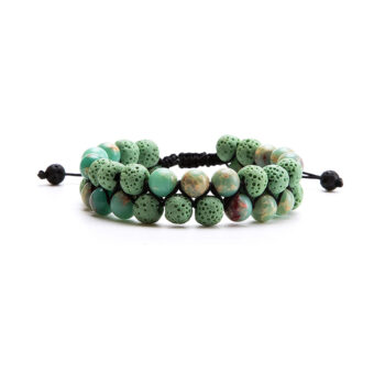 Lava Stone Anxiety Bracelet - green