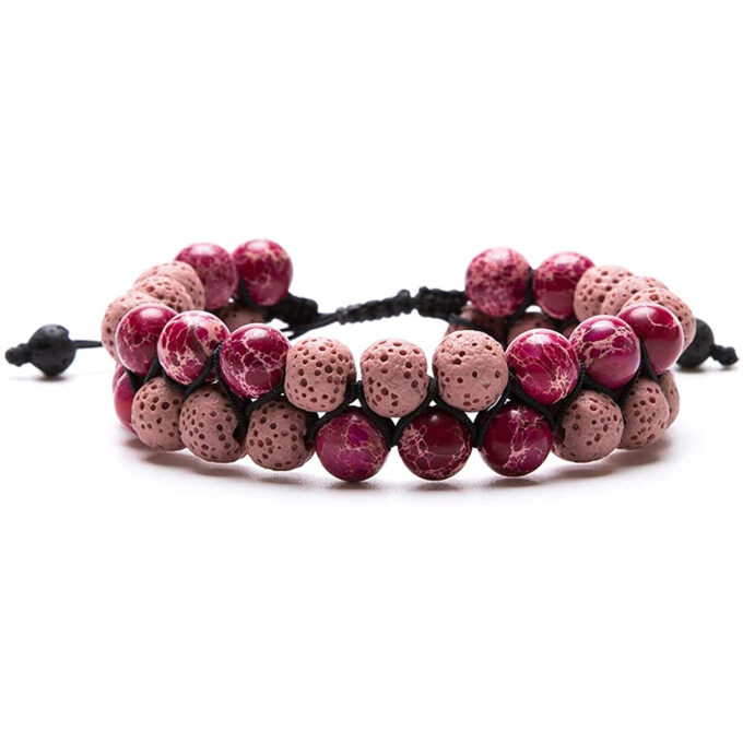 Lava Stone Anxiety Bracelet - pink - Image 6