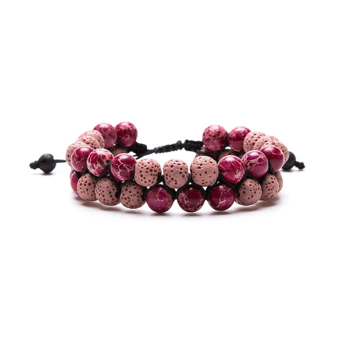 Lava Stone Anxiety Bracelet - pink