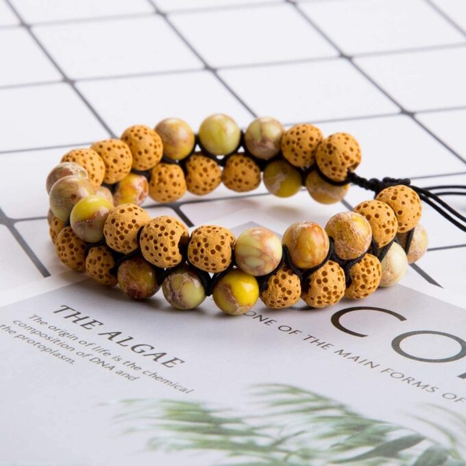 Lava Stone Anxiety  Bracelet - yellow - Image 5