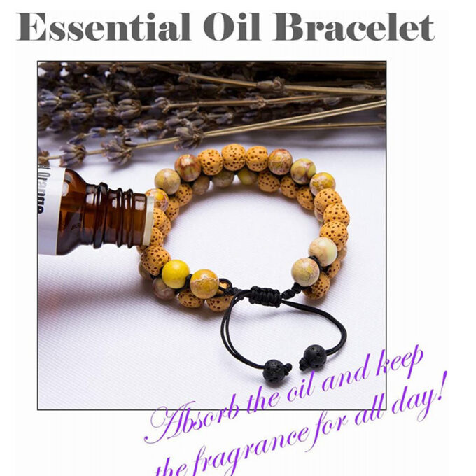 Lava Stone Anxiety  Bracelet - yellow - Image 3