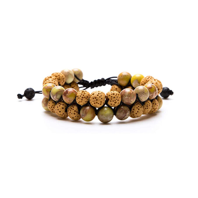 Lava Stone Anxiety  Bracelet - yellow