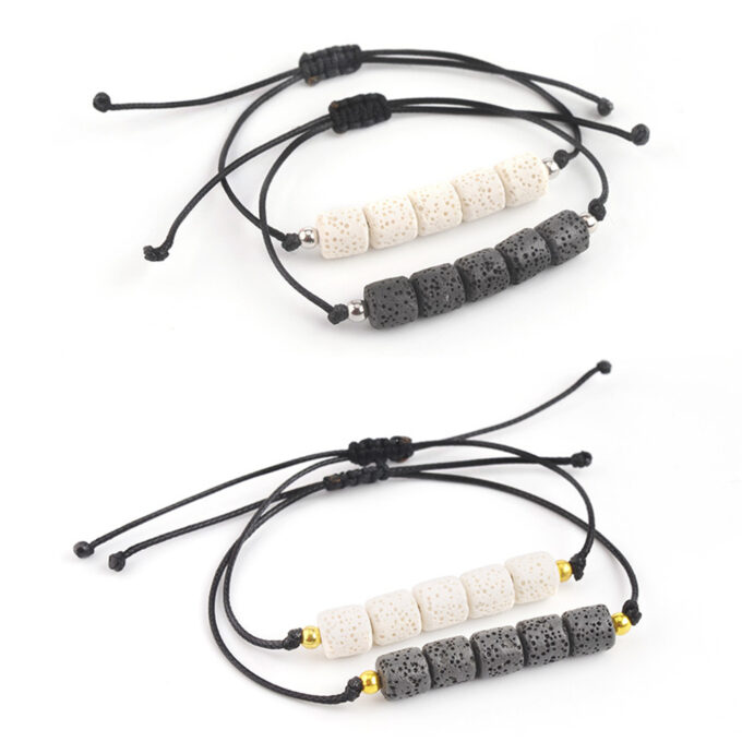 Rainbow Lava Rock Adjustable Anxiety Bracelets - Image 5