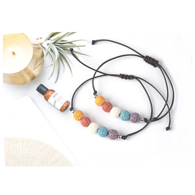 Rainbow Lava Rock Adjustable Anxiety Bracelets - Image 6