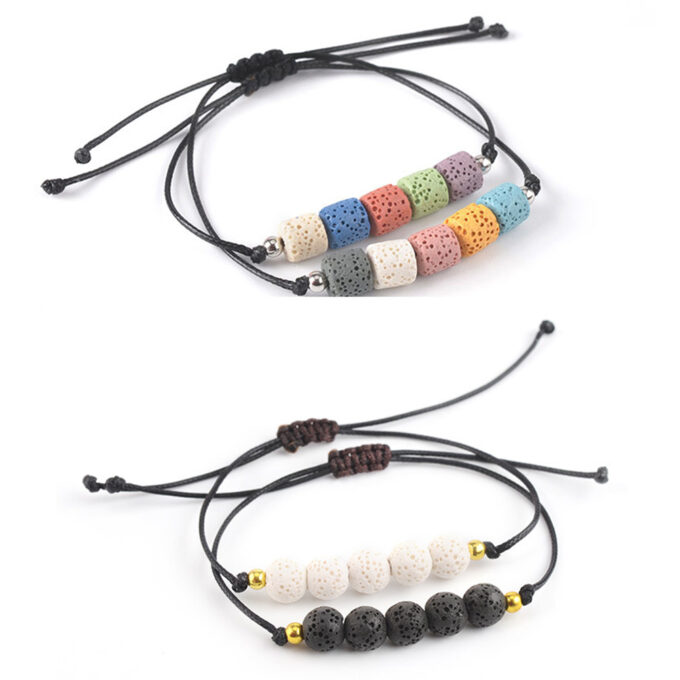 Rainbow Lava Rock Adjustable Anxiety Bracelets - Image 4