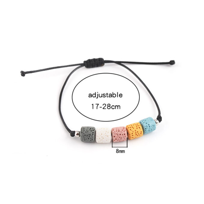 Rainbow Lava Rock Adjustable Anxiety Bracelets - Image 3