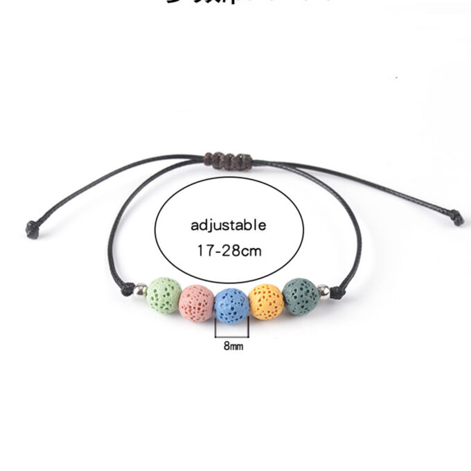 Rainbow Lava Rock Adjustable Anxiety Bracelets - Image 2