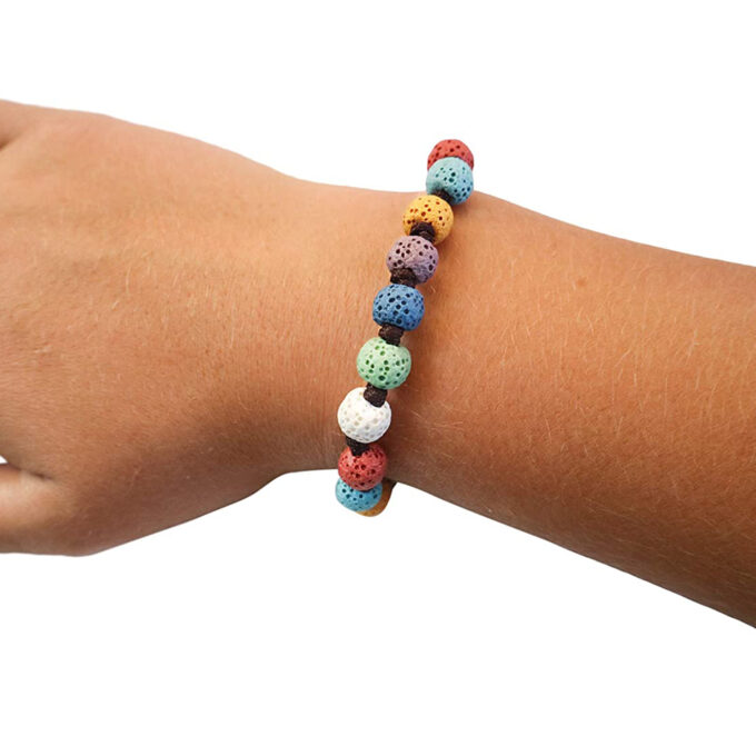 Rainbow Lava Rock Anxiety Bracelets - Image 4
