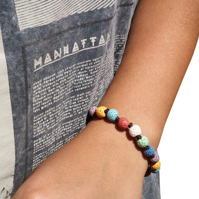 Rainbow Lava Rock Anxiety Bracelets - Image 7