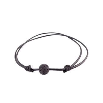 Single Lava Rock Adjustable Anxiety Bracelet