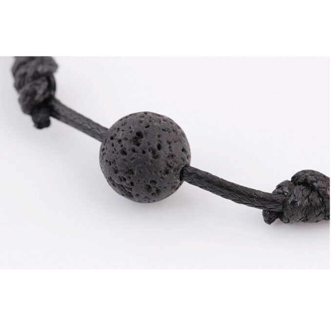 Single Lava Rock Adjustable Anxiety Bracelet - Image 4