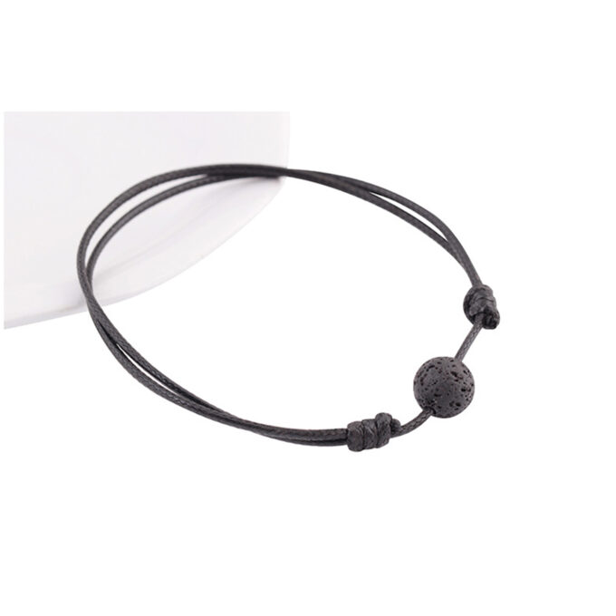 Single Lava Rock Adjustable Anxiety Bracelet - Image 2