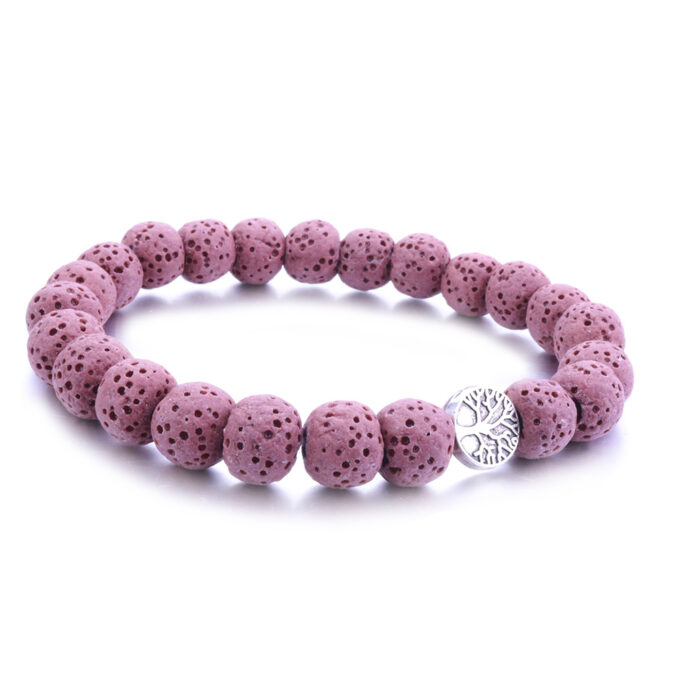 Colorful Lava Stone Beads life Tree Anxiety Bracelet - Image 6